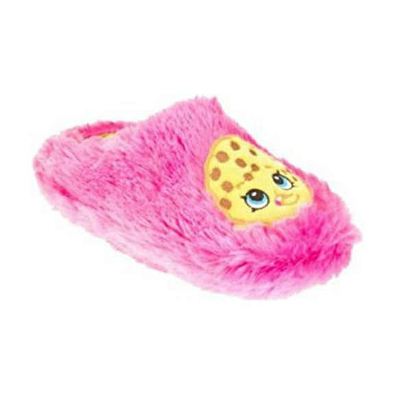 Shopkin Girls Fuzzy Plush Pink Shopkiins Cookie House Shoes (XLarge 4/5)