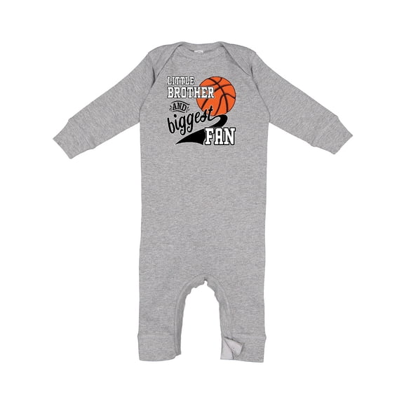 Inktastic Little Brother and Biggest Fan Basketball Player Baby Romper Coveralls