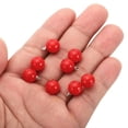 thumbnail image 3 of 10mm Faux Pearl Charm Pendants Drops, 100pcs Pearl Beads for Jewelry Making Bracelets Earrings Necklace, Silvery Red, 3 of 5