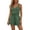 Blackish Green, variant on Womens Sleeveless Spaghetti Strap Linen Jumpsuit V Neck Button Front Waist Shorts Romper with Pockets Summer Casual Vacation Outfit