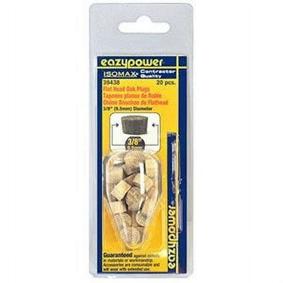 Eazypower 30223 Oak Flat Head Plug, 20-Pack