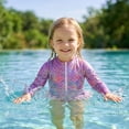 thumbnail image 3 of Girls One Piece Swimsuits Mermaid Swimsuit for Girls Long Sleeve Cute Bathing Suits 4T Bathing Suits for Girls 5T Swimsuit Girls, 3 of 4