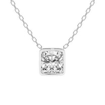 Diamond Pendant Necklace| 2 ct IGI Certified Cushion Shape | Globe Slider Bezel Solitaire Lab Diamond Pendant Necklace In 14K White Gold | FG-VS1-VS2 Quality Friendly Diamonds