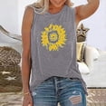 thumbnail image 1 of ICHUANYI Clearance Womens Tank Tops Casual Loose Fit Plus Size Sunflower Printed Tee(Gray, L) ICHUANYI WER2023081504093, 1 of 6