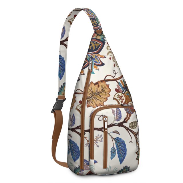 Chic Bohemian Sling Pack - Elegant Vintage Paisley Pattern, Anti-Theft Compact Backpack for Urban Explorers
