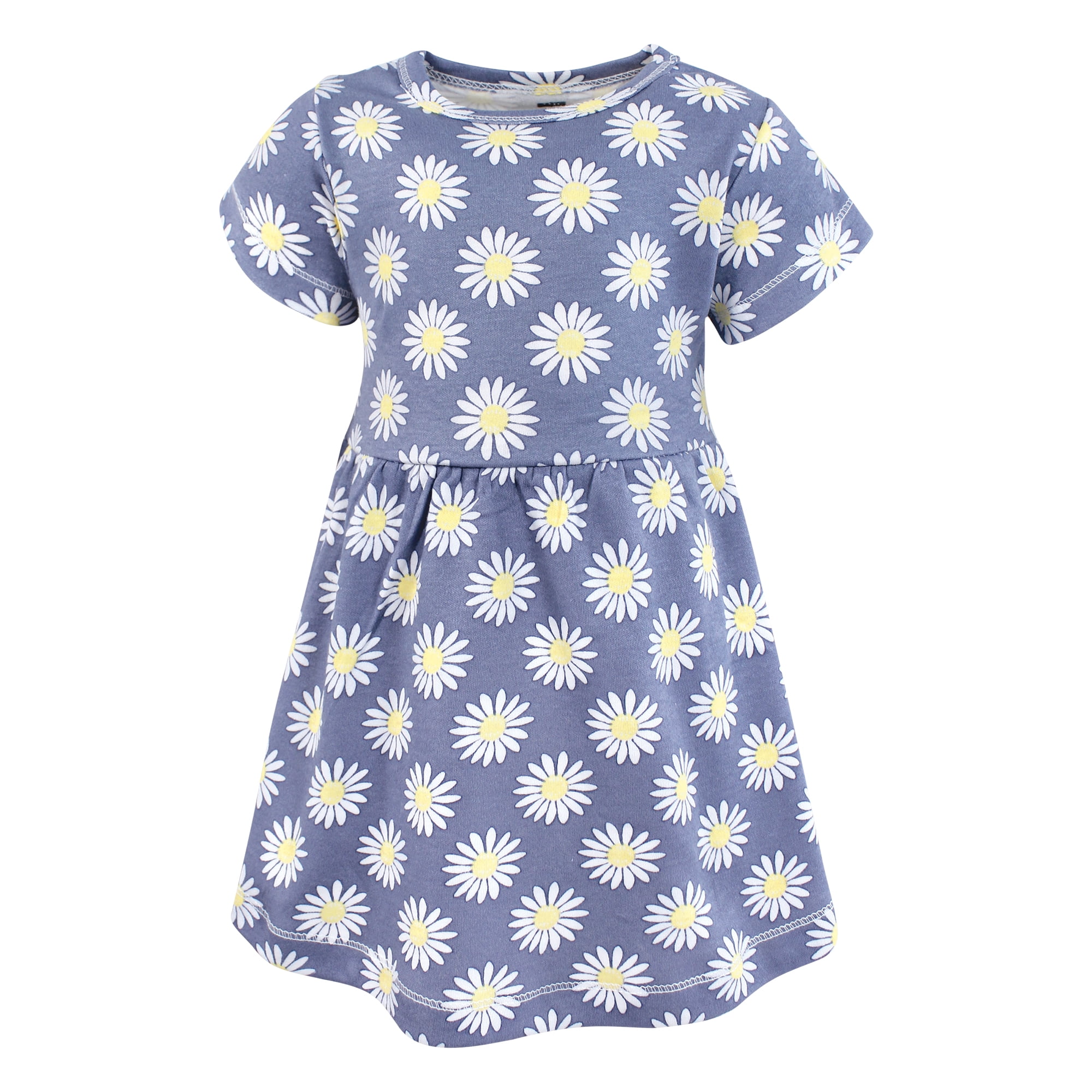Hudson Baby Girls Cotton Dresses, Blue Daisy, 2T