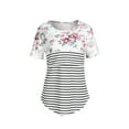thumbnail image 1 of Gupgi T-shirt d'Allaitement à Manches Courtes pour Femmes T-shirt Rayé, 1 of 5