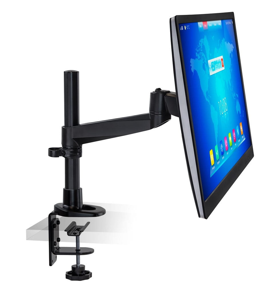 Adjustable Black Full Motion Single Monitor Desk Mount