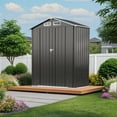 thumbnail image 5 of 5' x 3' Outdoor Storage Shed, Metal Garden Shed with Single Lockable Door, Tools Storage Shed for Backyard, Patio, Lawn, Gray, 5 of 7