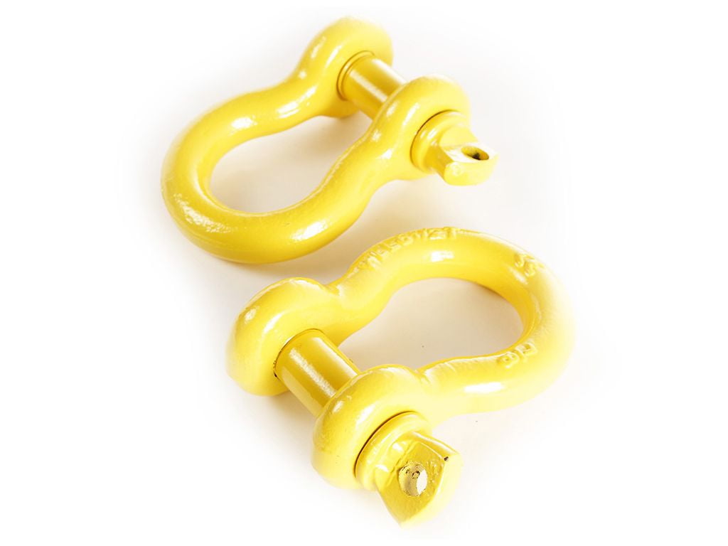Rugged Ridge by RealTruck D-Ring Shackles | 7/8", Yellow, Pair | 11235.14