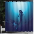 thumbnail image 3 of Ambesonne Cartoon Shower Curtain, Mermaid in Deep Water, 69"Wx84"L, Blue, 3 of 4