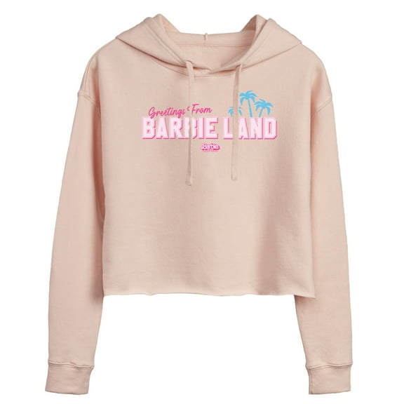 Barbie - Greetings from Barbie Land - Juniors Cropped Pullover Hoodie