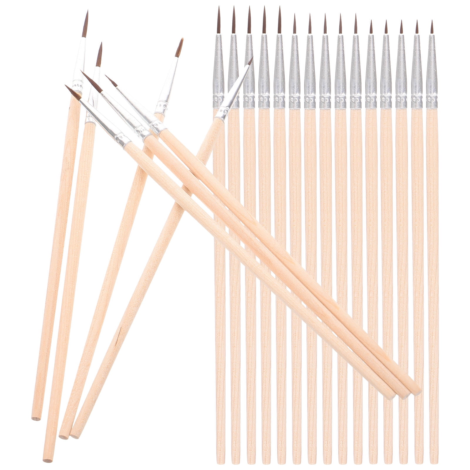 KALLORY 60-Piece Khaki Nylon Paint Brush Set Durable Artist Brushes for Acrylic Watercolor Oil Painting and Craft Projects