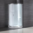thumbnail image 2 of OVE Decors Breeze 34" Curved Corner Shower Kit 4pc includes Glass Door & Panel, base and walls, 2 of 7