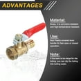 thumbnail image 4 of 2Pack Brass Water Mini Ball Valve Shut Off Switch, G3/8" Female x 3/8" Hose Barb, 180 Degree, 4 of 7