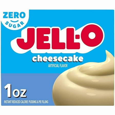 Pack of 2 JELL-O Sugar-Free Instant Pudding and Pie Filling, Cheesecake, 1 Ounce