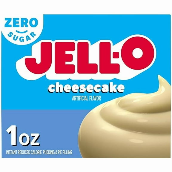 Pack of 2 JELL-O Sugar-Free Instant Pudding and Pie Filling, Cheesecake, 1 Ounce