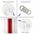 thumbnail image 5 of Red Solid Color Texture Waterproof Fabric Shower Curtain, Simple Red Stripes Waterproof Fabric Shower Curtain for Bathroom Curtains Bathtubs Hotel Washable Shower Curtains with 12 Hooks Stall 54x78in, 5 of 8