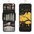 thumbnail image 5 of 3-Piece Travel Toiletry Set with Hanging Bag Cosmetic Pouch & Brush Roll for Travel Gym Camping Starry Night Sky with Cat, 5 of 9