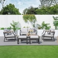 thumbnail image 5 of Direct Wicker 7-Piece Outdoor Aluminum Furniture Set Patio Sectional Sofa Conversation Set, Black, 5 of 10