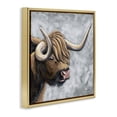 thumbnail image 3 of Stupell Industries Highland Cattle with Curved Horn Gold Framed Floater Canvas Wall Art design by Sara Baker, 18 x 18, 3 of 9