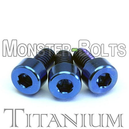 - Dark Blue Anodized Titanium finish Screws (3) - Floyd Rose Style Guitar Locking Nut Screws Set - MonsterBolts (Qty 3, Titanium - Blue)