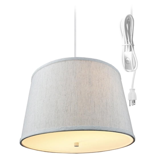 2 Light Swag Plug-In Pendant with Diffuser Textured Oatmeal