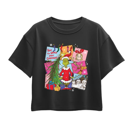 The Grinch - Vintage Squares - Youth Girls Boxy T-Shirt