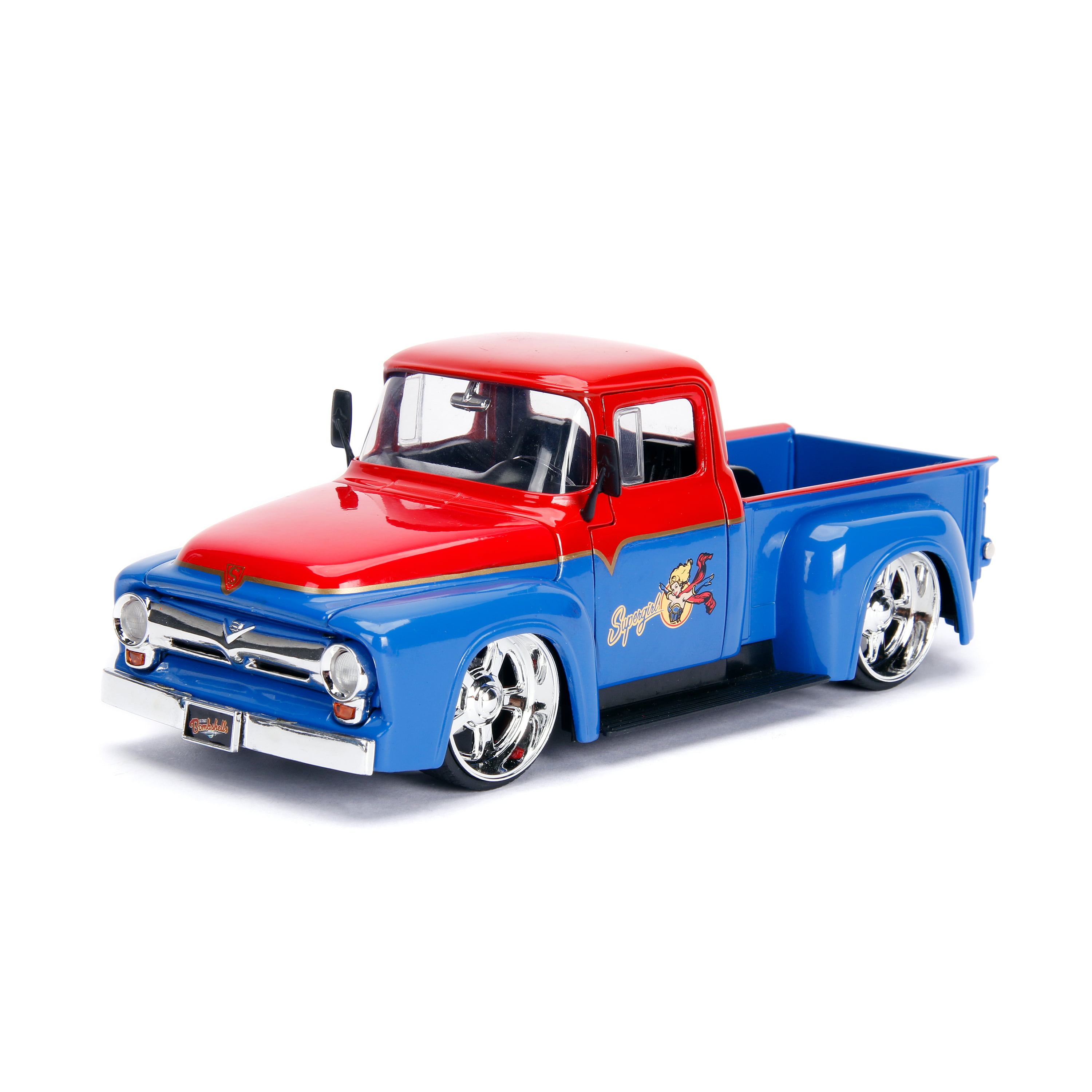 DC Bombshells Supergirl 1956 Ford F100 1:24 Scale Hollywood Rides Diecast 