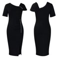 thumbnail image 2 of Women's Pencil Work Dresses Cap sleeve Ruffles Elegant Cocktail Party Dresses, 2 of 8