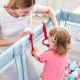 thumbnail image 3 of Playpen Pull Up Rings, Crib 4 Color Baby Pull Up Bar, Plastic Pull Up Handles For Play Pen, Universal Hanging Rings To Pull Up On, Baby Toy Strap, 3 of 4
