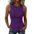 thumbnail image 6 of ZHYou Womens Ribbed Tank Tops Slim Fit Racerback Form Fit Sleeveless Crew Neck Casual Basic Cami Tops, 6 of 7