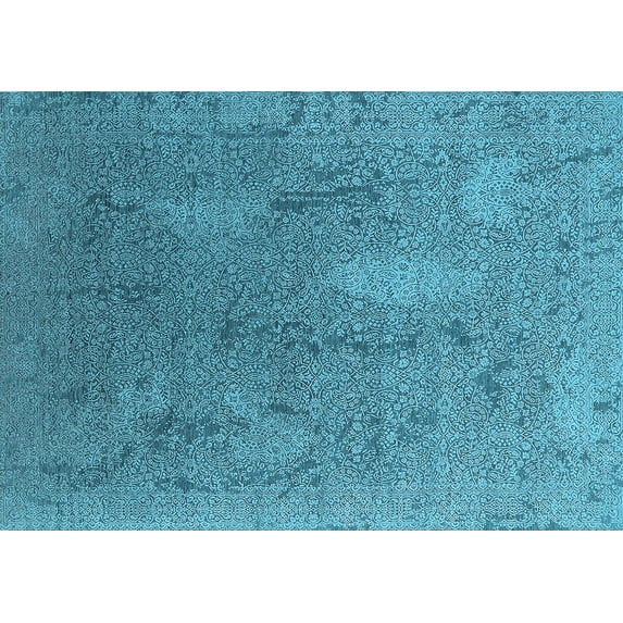 Ahgly Company Indoor Rectangle Oriental Light Blue Industrial Area Rugs, 8' x 12'