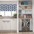 thumbnail image 3 of LALILO Kitchen Curtain Valance Indigo Dye Ethnic Floral Rod Pocket Window Curtain 52"x 18" Set of 2, 3 of 7