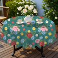 thumbnail image 4 of Pioneer Flower Floral Print Pattern Round Tablecloth 60 X 60 Inch, Wrinkle Resistant Wipeable Table Cloth for Kitchen Dining Picnic Patio Party, 4 of 6