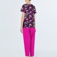 thumbnail image 5 of Womens 2026 New Halloween V-Neck Scrub Set, 2-Piece Short Sleeve Top & Pants Medical Uniform with Multi Pockets, Stylish Workwear for Nurses & Caregivers, 02-Purple Pink, S, 5 of 5