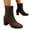 08#Coffee, variant on Women's French Retro Matte Faux Suede Chelsea Ankle Boots Side Zipper Chunky Block Heel Pointed Toe Fall Winter Elegant Dress Short Booties For Women
