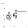 thumbnail image 2 of 925 Sterling Silver Peridot Diamond Stud Earrings Ball Button Birthstone August, 2 of 6