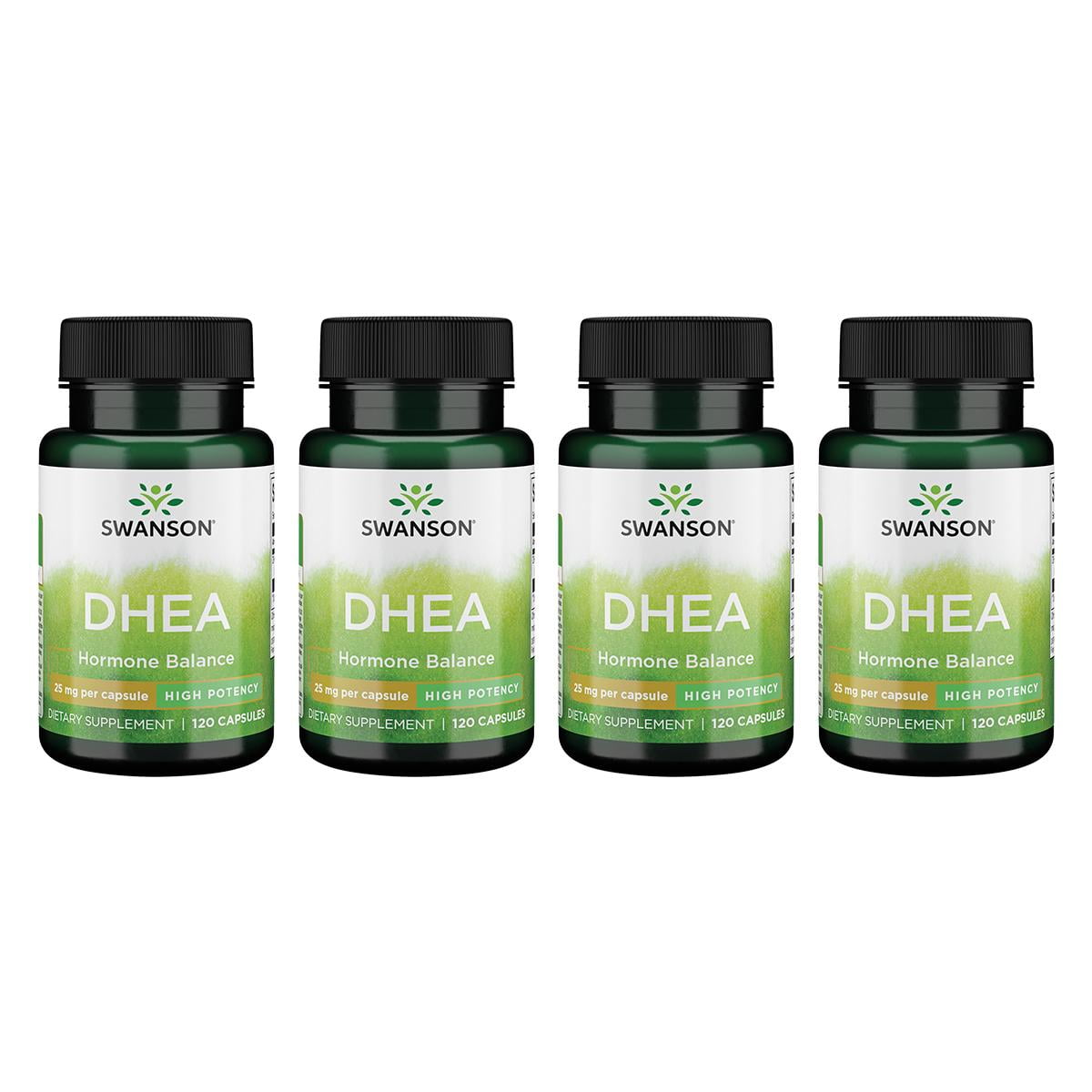 Swanson Dhea High Potency 25 mg 120 Caps 4 Pack