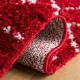 thumbnail image 5 of SAFAVIEH Arizona Teagan Geometric Shag Area Rug, Red/Ivory, 6'7" x 6'7" Round, 5 of 8