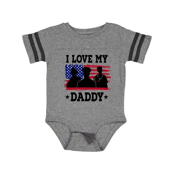 Inktastic Military Dad I Love My Daddy Boys or Girls Baby Bodysuit