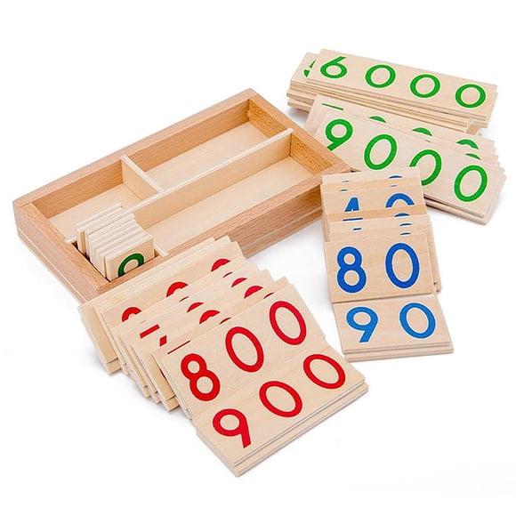 Tachiuwa MagiDeal Wood Number Card 1-9000 Cognition Developmental Montessori Learning for