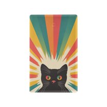 Yayeee Blank Wall Plate Cover 1-Gang 4.5"x2.7" Home Unused Decorative Outlet, Colorful Black Cat