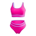thumbnail image 3 of ZZwxWA Women's High Waisted Bikini Sets Two Piece Swimsuits for Women Sporty Color Block High Cut Bathing Suits 2025, 3 of 4
