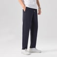 thumbnail image 5 of ZHUGeLI Straight Pants for Men Elastic Waist Solid Drawstring Casual Going out Sweatpants Comfy Slacks Fall Fashion Trousers, 5 of 9