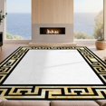 thumbnail image 2 of Design&I 4'x6' Washable Area Rug Gold White Greek Key Marble Design Elegant European Classic with Fretwork Motif for Reading Nook, Bedroom, Pet Friendly & Non-Slip Built-In Grip, 2 of 7