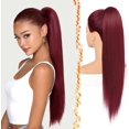 thumbnail image 1 of Yanonmyfd Black Straight Drawstring Ponytail Extension - 28 Inch Long Straight Drawstring Ponytail Extension Natural Looking Fluffy Soft Synthetic Cheer Posh Pony Tails Hairpieces Daily Party, 1 of 38
