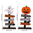 thumbnail image 2 of Wooden Halloween Pumpkin Festive Atmosphere Decoration Table Card Decorations Creative Halloween Decorations., 2 of 6