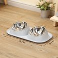 thumbnail image 5 of PETIMI Cat Bowl, Small Dog Bowls, Cat Food Bowl with 2 Removable Stainless Steel Feeding Bowls, Suitable for Small and Medium Sized Pets（Gray）, 5 of 8