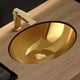 thumbnail image 3 of Fregaderos de cocina, fregaderos de barra, acero inoxidable 304, lavabo bajo encimera ovalado dorado, lavabo empotrado, tanque bajo encimera de una sola cubeta para guardarropa, balcón, bar, baño, 3 of 5